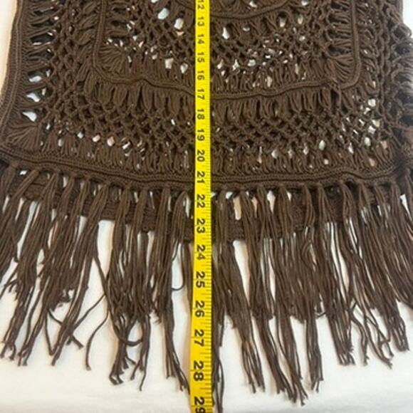 Rue 21 Crochet Top Size L Western Fringe CowgirlCore Boho Chic Oversized Boho - Picture 4 of 8